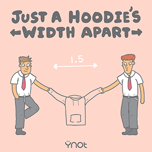 Stand a hoodie's width apart